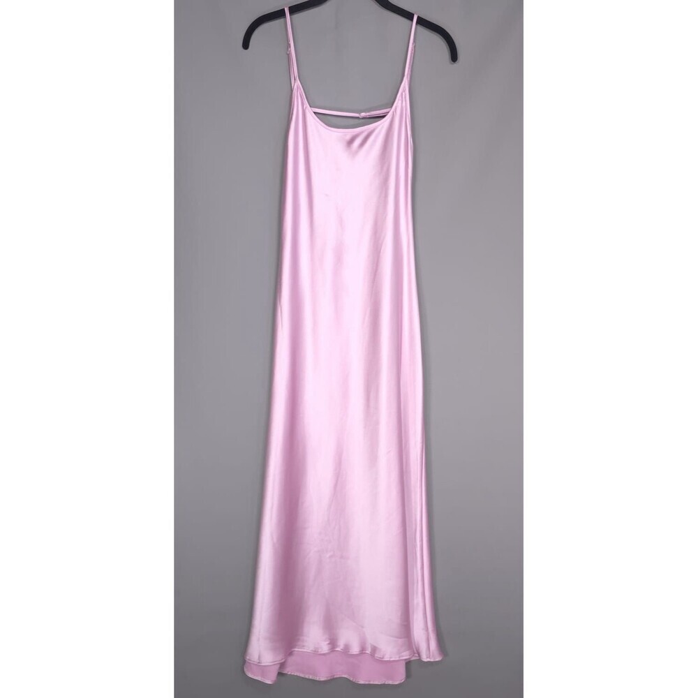 ZARA New Midi Dress MEDIUM Satin Slip Wedding Party Cocktail 3309/331 Pink